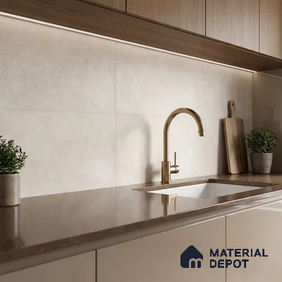 Marble Wall Tile TL 09744  2 ft x 1 ft Cream Ceramic Matte Finish Light Tile - 9 mm | Ideal for Bathroom, Kitchen