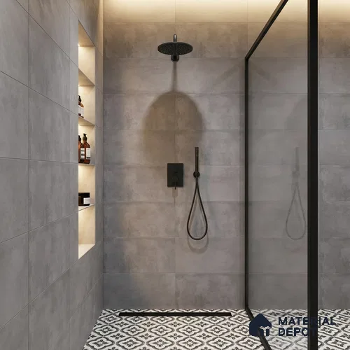 Stone Wall Tile TL 09745 B  2 ft x 1 ft Grey Ceramic Matte Finish Dark Tile - 9 mm | Ideal for Bathroom, Kitchen