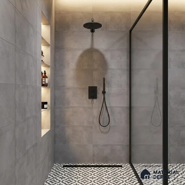 Stone Wall Tile TL 09745 B 2 ft x 1 ft Grey Ceramic Matte Finish Dark Tile - 9 mm | Ideal for Bathroom, Kitchen