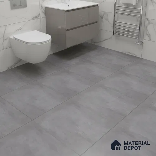 Stone Floor Tile TL 09745 D 1 ft x 1 ft Grey Ceramic Matte Finish Floor Tile - 9 mm | Ideal for Bathroom