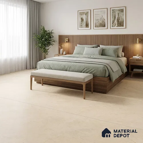Marble Floor & Wall Tile TL 09774 D Venice Crema 6 ft x 4 ft Satin Finish Vitrified Tile - 9 mm | Suitable For Living Room, Bedroom & Dining Area