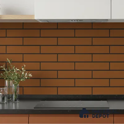 Brick Wall Tile Orange Alloy P-143 TL 09776 2 ft x 1 ft Matte Finish Ceramic Tile - 9 mm