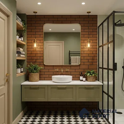 Brick Wall Tile Orange Alloy P-143 TL 09776 2 ft x 1 ft Matte Finish Ceramic Tile - 9 mm