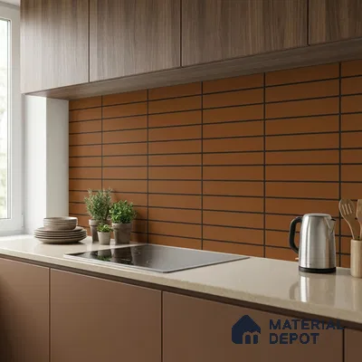 Brick Wall Tile Orange Alloy P-127 TL 09778 2 ft x 1 ft Matte Finish Ceramic Tile - 9 mm