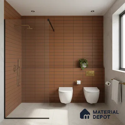 Brick Wall Tile Orange Alloy P-127 TL 09778 2 ft x 1 ft Matte Finish Ceramic Tile - 9 mm