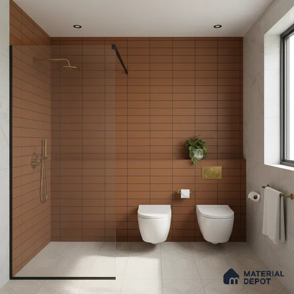 Brick Wall Tile Orange Alloy P-127 TL 09778 2 ft x 1 ft Matte Finish Ceramic Tile - 9 mm