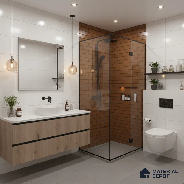 Subway Look Orange Alloy P-190 TL 09779 B 2 ft x 1 ft Matte Finish Ceramic Wall Tile - 9 mm | Please Expect a Slight Variation of Pattern
