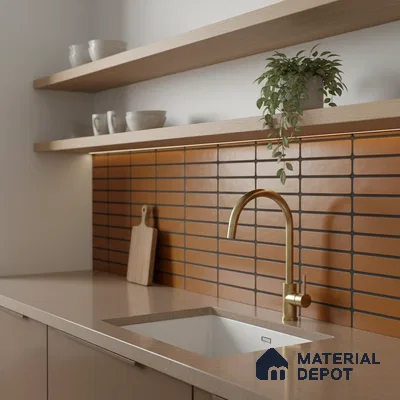 Subway Look Orange Alloy P-190 TL 09779 B 2 ft x 1 ft Matte Finish Ceramic Wall Tile - 9 mm | Please Expect a Slight Variation of Pattern