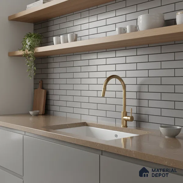 Subway Look Royal Light Grey-143 TL 09780 2 ft x 1 ft Matte Finish Ceramic Wall Tile - 9 mm | Please Expect a Slight Variation of Pattern