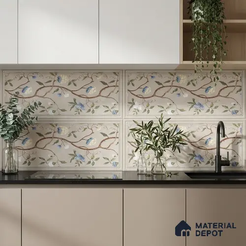 Tropical Wall Tile TL 09781 Matte Finish 2 ft x 1 ft Ceramic Wall Tile - 9 mm | Please Expect a Slight Variation of Pattern