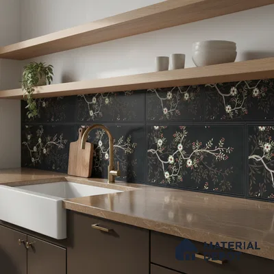 Tropical Wall Tile TL 09782 Matte Finish 2 ft x 1 ft Ceramic Wall Tile - 9 mm | Please Expect a Slight Variation of Pattern