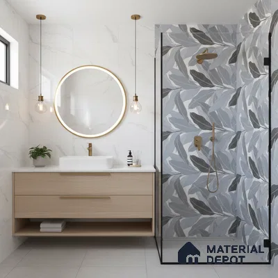 Floral Wall Tile TL 09783 B Magna Decor 2 ft x 1 ft Matte Finish Ceramic Wall Tile - 9 mm | Please Expect a Slight Variation of Pattern