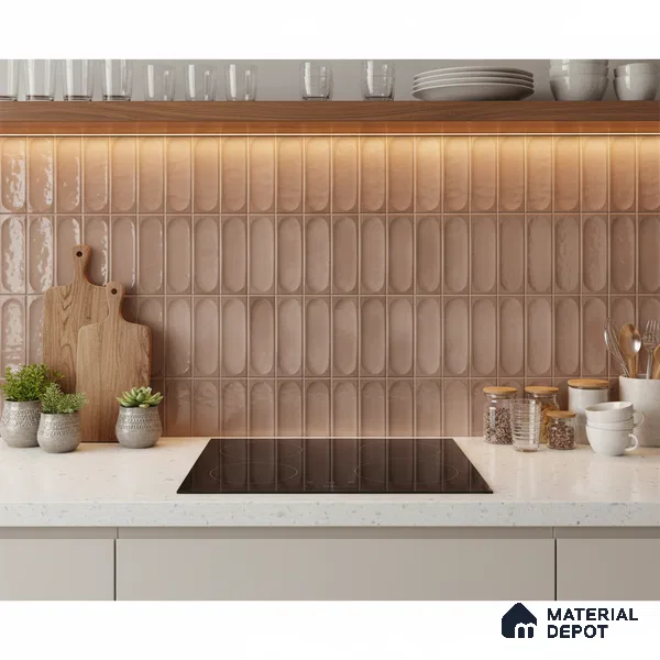 Faux Subway Look Cuba Brown TL 09785 B 2 ft x 1 ft Glossy Finish Ceramic Wall Tile - 9 mm