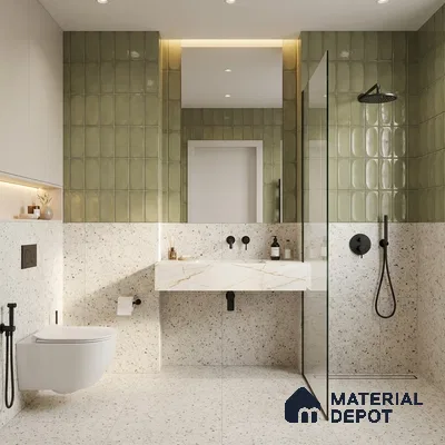 Faux Subway Look Cuba Green TL 09785 C 2 ft x 1 ft Glossy Finish Ceramic Wall Tile - 9 mm