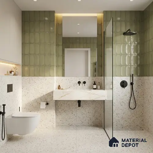 Faux Subway Look Cuba Green TL 09785 C 2 ft x 1 ft Glossy Finish Ceramic Wall Tile - 9 mm