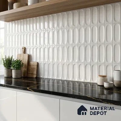 Faux Subway Look Cuba White TL 09785 F 2 ft x 1 ft Glossy Finish Ceramic Wall Tile - 9 mm