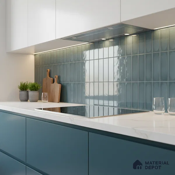 Faux Subway Look Cuba Aqua TL 09785 2 ft x 1 ft Glossy Finish Ceramic Wall Tile - 9 mm