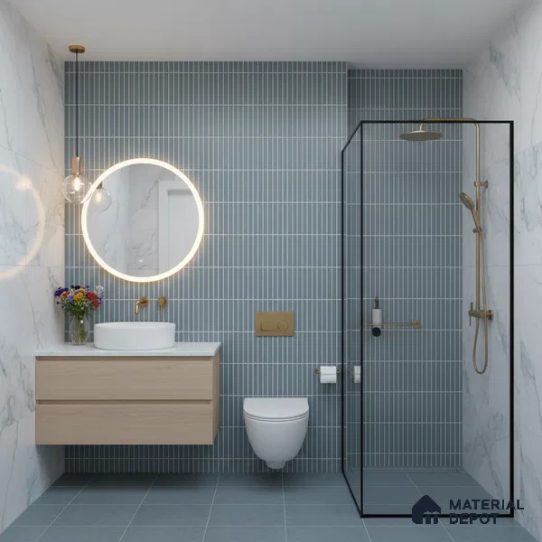 Faux Subway Look Empire Ocean TL 09786 C 2 ft x 1 ft Matte Finish Ceramic Wall Tile - 9 mm