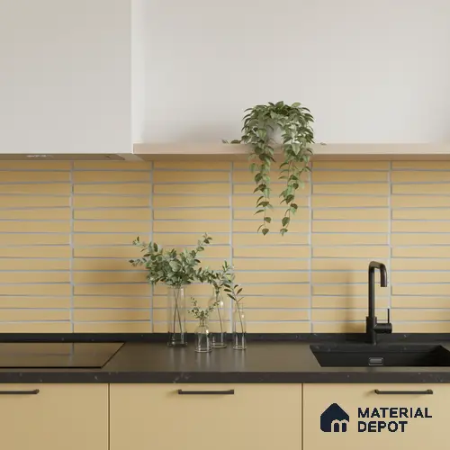 Faux Subway Look Empire Yellow TL 09786 F 2 ft x 1 ft Matte Finish Ceramic Wall Tile - 9 mm