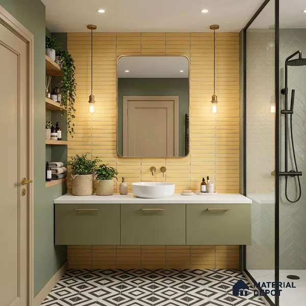 Faux Subway Look Empire Yellow TL 09786 F 2 ft x 1 ft Matte Finish Ceramic Wall Tile - 9 mm