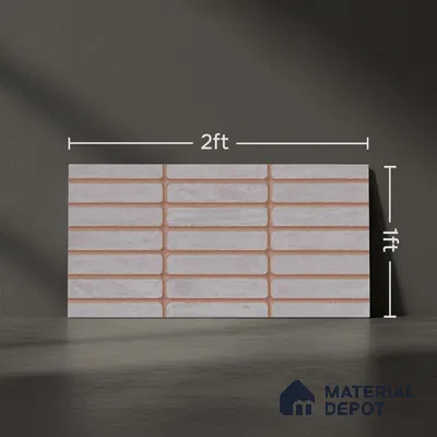 Subway Look Gama Grey TL 09787 C 2 ft x 1 ft Matte Finish Ceramic Wall Tile - 9 mm | Please Expect a Slight Variation of Pattern