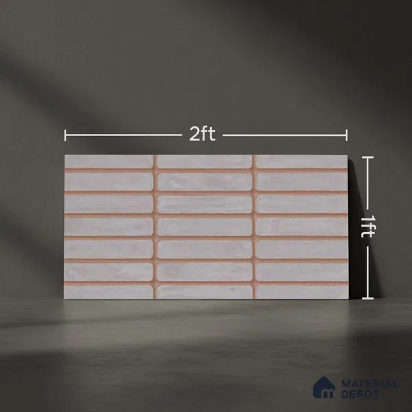 Subway Look Gama Grey TL 09787 C 2 ft x 1 ft Matte Finish Ceramic Wall Tile - 9 mm | Please Expect a Slight Variation of Pattern