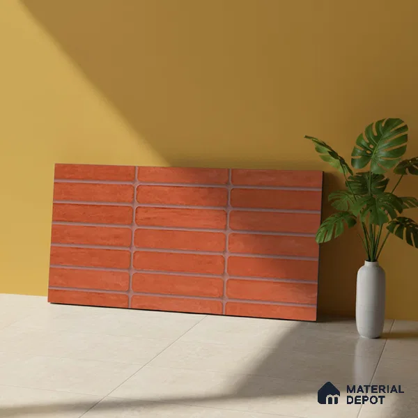 Subway Look Gama Red TL 09787 D 2 ft x 1 ft Matte Finish Ceramic Wall Tile - 9 mm | Please Expect a Slight Variation of Pattern