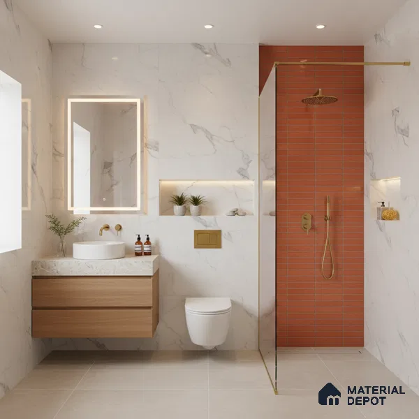 Subway Look Gama Red TL 09787 D 2 ft x 1 ft Matte Finish Ceramic Wall Tile - 9 mm | Please Expect a Slight Variation of Pattern (Sample)