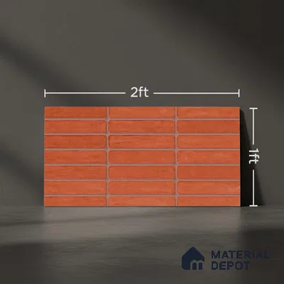 Subway Look Gama Red TL 09787 D 2 ft x 1 ft Matte Finish Ceramic Wall Tile - 9 mm | Please Expect a Slight Variation of Pattern