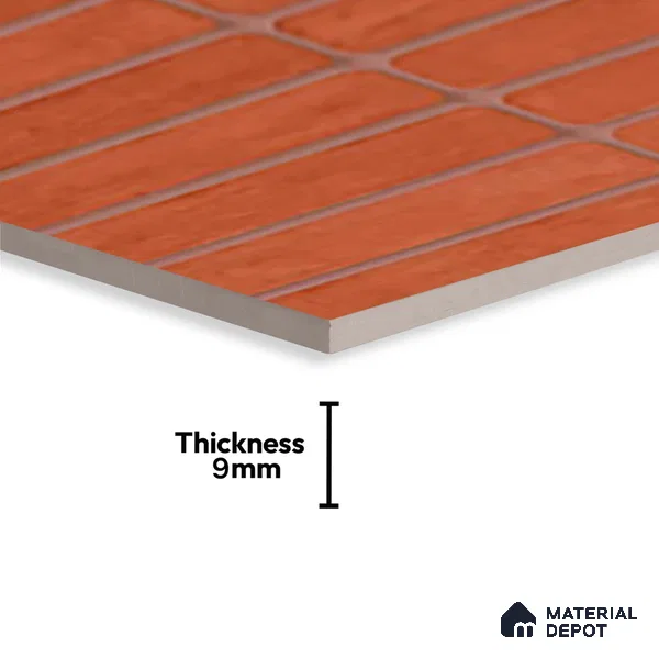 Subway Look Gama Red TL 09787 D 2 ft x 1 ft Matte Finish Ceramic Wall Tile - 9 mm | Please Expect a Slight Variation of Pattern