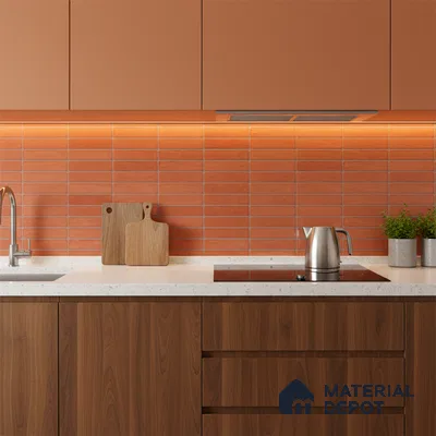 Subway Look Gama Red TL 09787 D 2 ft x 1 ft Matte Finish Ceramic Wall Tile - 9 mm | Please Expect a Slight Variation of Pattern (Sample)