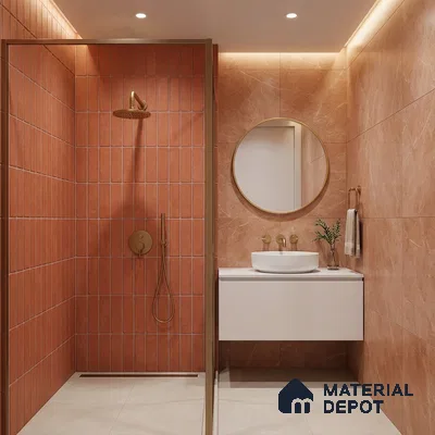 Subway Look Gama Red TL 09787 D 2 ft x 1 ft Matte Finish Ceramic Wall Tile - 9 mm | Please Expect a Slight Variation of Pattern (Sample)