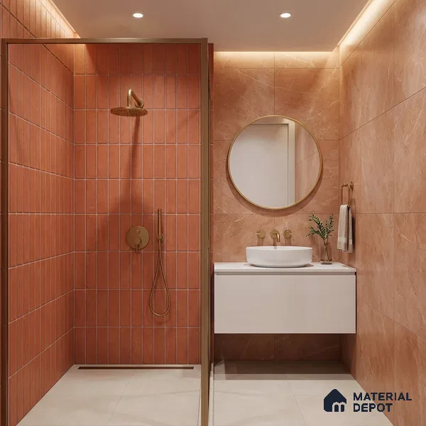 Subway Look Gama Red TL 09787 D 2 ft x 1 ft Matte Finish Ceramic Wall Tile - 9 mm | Please Expect a Slight Variation of Pattern (Sample)
