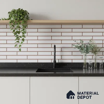 Subway Look Gama White TL 09787 E 2 ft x 1 ft Matte Finish Ceramic Wall Tile - 9 mm | Please Expect a Slight Variation of Pattern