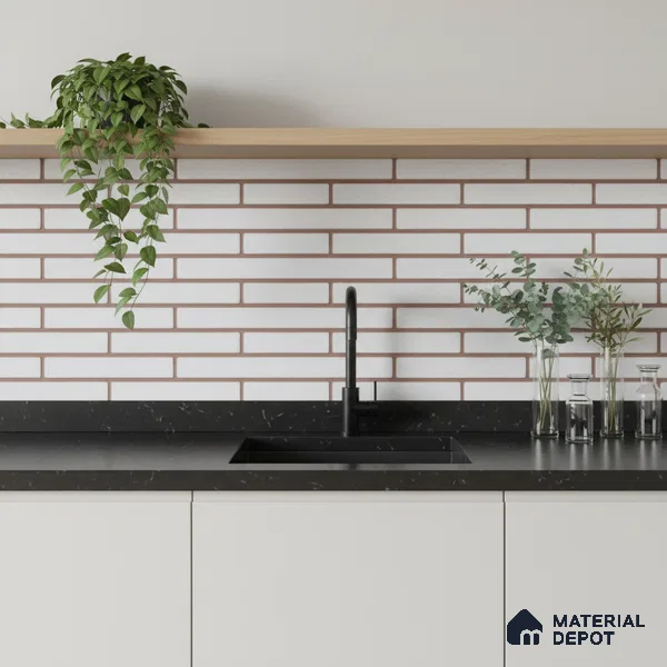 Subway Look Gama White TL 09787 E 2 ft x 1 ft Matte Finish Ceramic Wall Tile - 9 mm | Please Expect a Slight Variation of Pattern