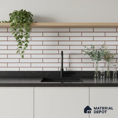 Subway Look Gama White TL 09787 E 2 ft x 1 ft Matte Finish Ceramic Wall Tile - 9 mm | Please Expect a Slight Variation of Pattern