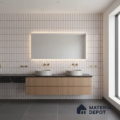 Subway Look Gama White TL 09787 E 2 ft x 1 ft Matte Finish Ceramic Wall Tile - 9 mm | Please Expect a Slight Variation of Pattern