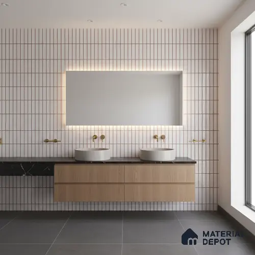 Subway Look Gama White TL 09787 E 2 ft x 1 ft Matte Finish Ceramic Wall Tile - 9 mm | Please Expect a Slight Variation of Pattern