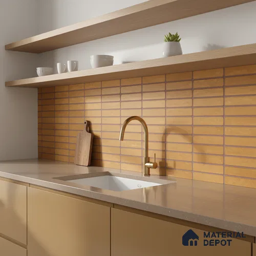 Subway Look Gama Yellow TL 09787 F 2 ft x 1 ft Matte Finish Ceramic Wall Tile - 9 mm | Please Expect a Slight Variation of Pattern