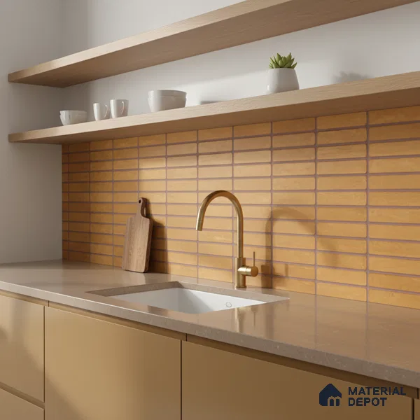 Subway Look Gama Yellow TL 09787 F 2 ft x 1 ft Matte Finish Ceramic Wall Tile - 9 mm | Please Expect a Slight Variation of Pattern