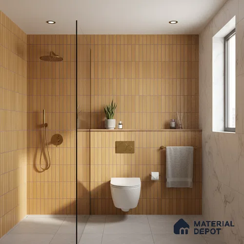 Subway Look Gama Yellow TL 09787 F 2 ft x 1 ft Matte Finish Ceramic Wall Tile - 9 mm | Please Expect a Slight Variation of Pattern