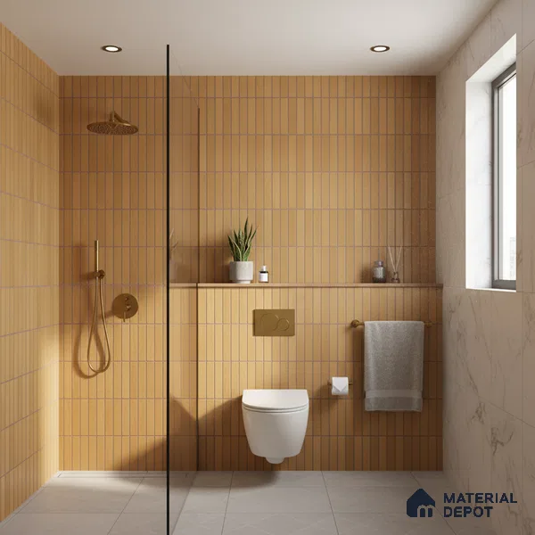 Subway Look Gama Yellow TL 09787 F 2 ft x 1 ft Matte Finish Ceramic Wall Tile - 9 mm | Please Expect a Slight Variation of Pattern