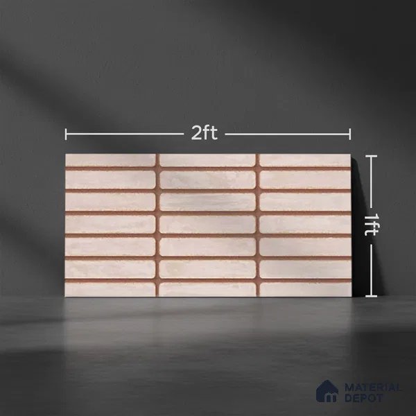 Subway Look Gama Beige TL 09787 2 ft x 1 ft Matte Finish Ceramic Wall Tile - 9 mm | Please Expect a Slight Variation of Pattern