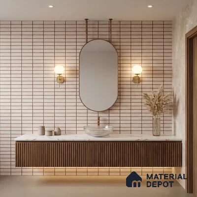 Subway Look Gama Beige TL 09787 2 ft x 1 ft Matte Finish Ceramic Wall Tile - 9 mm | Please Expect a Slight Variation of Pattern (Sample)