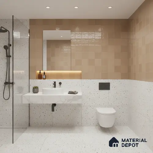 Faux Subway Wall Tile TL 09788 C Luxe Brown 2 ft x 1 ft Glossy Finish Ceramic Wall Tile - 9 mm | Suitable For Bathroom, Kitchen Backsplash | Please Expect a Slight Variation of Pattern