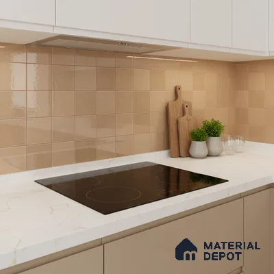 Faux Subway Wall Tile TL 09788 C Luxe Brown 2 ft x 1 ft Glossy Finish Ceramic Wall Tile - 9 mm | Suitable For Bathroom, Kitchen Backsplash | Please Expect a Slight Variation of Pattern