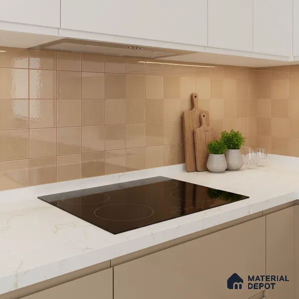 Faux Subway Wall Tile TL 09788 C Luxe Brown 2 ft x 1 ft Glossy Finish Ceramic Wall Tile - 9 mm | Suitable For Bathroom, Kitchen Backsplash | Please Expect a Slight Variation of Pattern