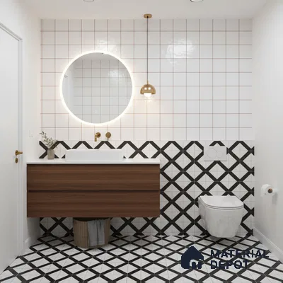 Faux Subway Wall Tile TL 09788 F Luxe White 2 ft x 1 ft Glossy Finish Ceramic Wall Tile - 9 mm | Suitable For Bathroom, Kitchen Backsplash | Please Expect a Slight Variation of Pattern