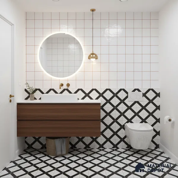 Faux Subway Wall Tile TL 09788 F Luxe White 2 ft x 1 ft Glossy Finish Ceramic Wall Tile - 9 mm | Suitable For Bathroom, Kitchen Backsplash | Please Expect a Slight Variation of Pattern