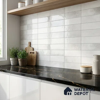 Faux Subway Look Luxuria White R1 TL 09789 E 2 ft x 1 ft Glossy Finish Ceramic Wall Tile - 9 mm